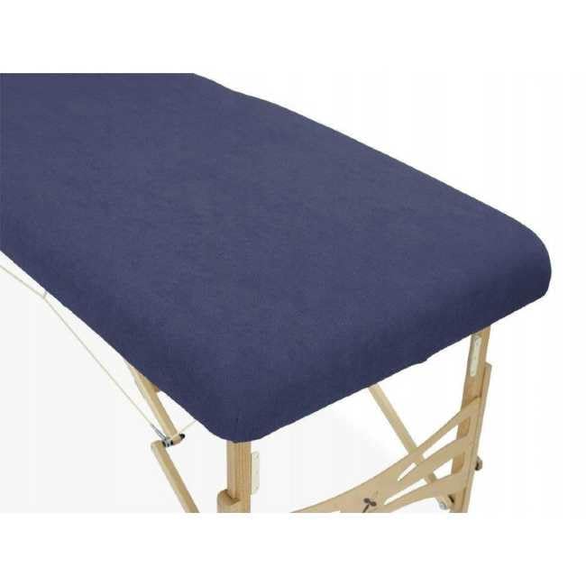 Sábana ajustable desechable de polipropileno 40g. Firme y seguro en camillas de hasta 95 x 220 cm. Color azul marino. Máxima calidad. Caja de 100 Unidades.