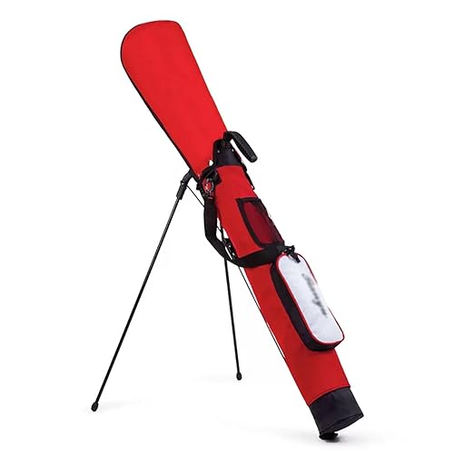 Lightweight Stand Carry Bag, Sunday Golf Bag with 2 Pockets, Speed Handle, and Strap, Ideal for Golf Course & Travel (Size : Red)