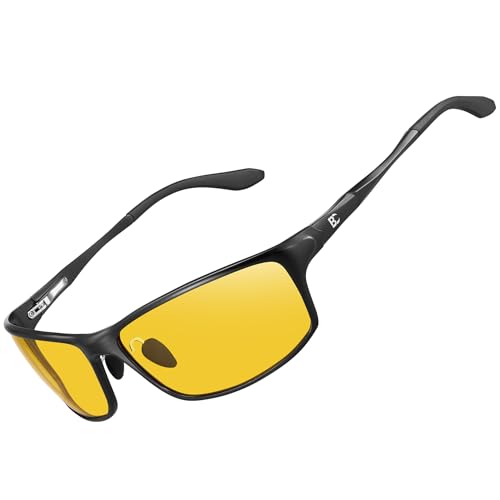 Image of BIRCEN Night Vision Glasses for Driving: Anti-Glare Metal Glasses for Men