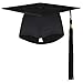BROADREAM Bachelor Hut Doktorhut Graduation Hut Cap Absolventenkappe Studentenhut Bachelor Abschluss Hut für Abschlussfeiern vom Studium, Universität, Hochschule, Abitur - Absolventenhut in Schwarz