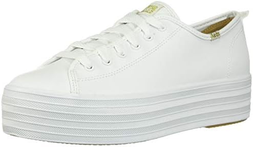 Keds womens Triple Up Leather Sneaker, White, 7 US