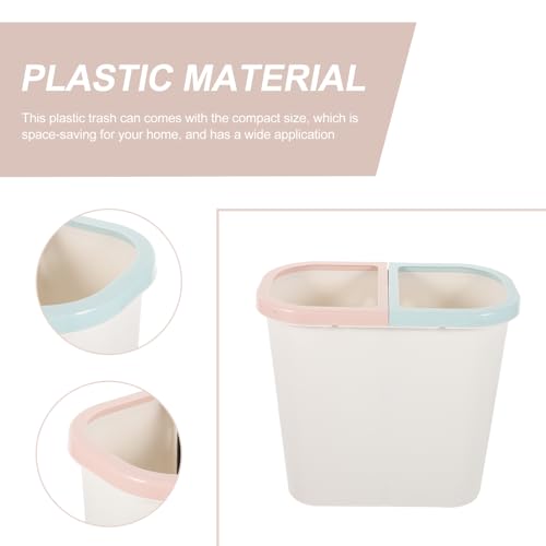 Image of PRETYZOOM Sorting Trash Can Dual Trashcan Home Wastebasket White Pedal Bin Garbage Bin Home Garbage Can Waste Container Dual Trash Can Plastic Can Container