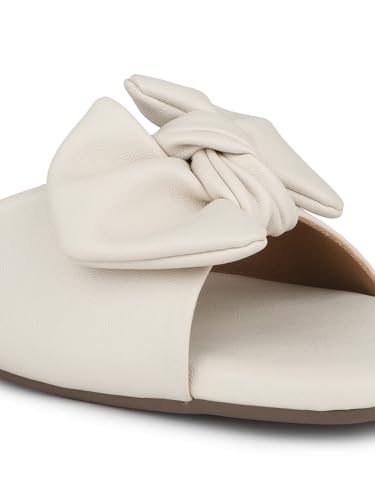 Image of Inc.5 womens Women Cream Open Toe Flats With Bows Sandal