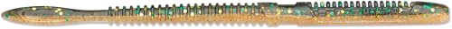 CrushCity Janitor Soft Plastic Stick Worm, Subtle Finesse Action for Ned, Wacky & Neko Rig Bass Fishing, 6", Perch