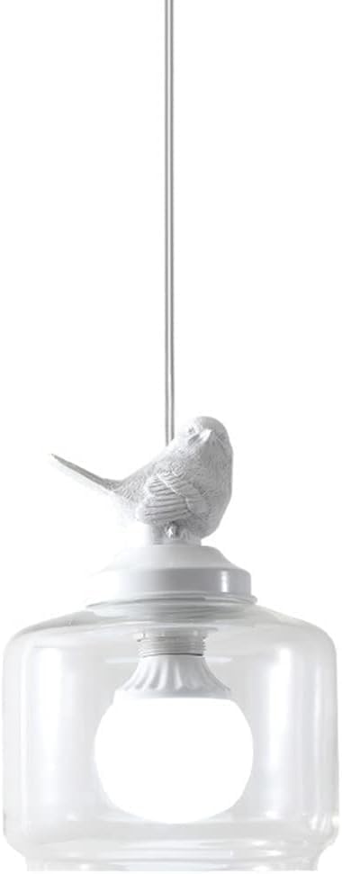 Lámpara colgante de cristal para isla de cocina y comedor nórdico blanca