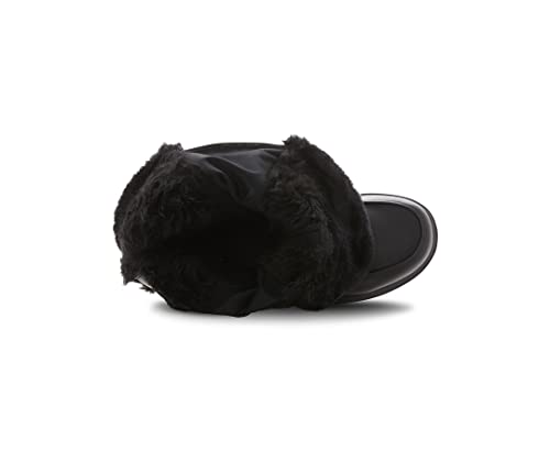 Totes Women's Winter, Rain & Snow Boots Insulated Warm Fur-Lined, Tall Mid-Calf Height, Chevron Black, 10 Wide #TOP3