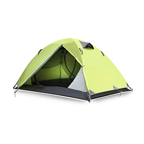 Tente de camping double couche imperméable anti-UV verte