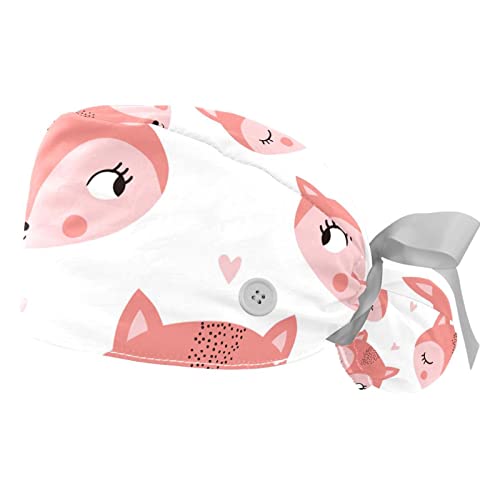Bonnet turban avec bouton motif renards pour cuisine et soins taille unique multicolore