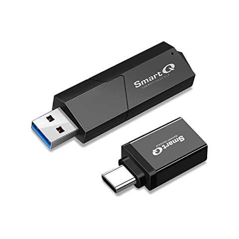 SmartQ C307 USB 3.0 SD Card Reader for SD, SDXC, MicroSD, MicroSDXC, USB C to USB A Adapter, USB 3.0 Ultra Speed USB A to USB C Adapter, Work with Smartphone and Most USB C Devices (USB-A to USB- C) Cover