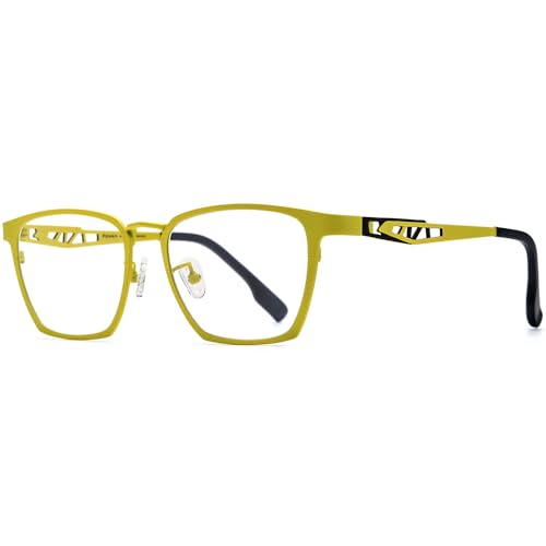 Image of FONEX Pure Titanium Glasses Frame Men Square Magnet Clip On Eyeglasses with Polarized Lens