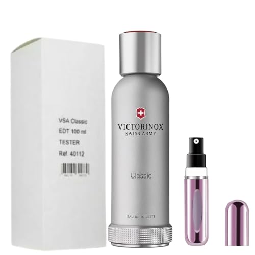 Bundle-Cologne For Men Swiss Army Classic Eau de Toilette 3.4 Oz with 5ml Mini Empty Refillable Atomiser