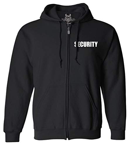 Gs-eagle For Men's Security Zip Up Black Hoodie