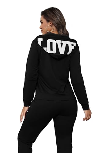 Women 2 Piece Sweatsuit Fall Outfits jogger Tracksuit Sweatpants Sets Casual Long Sleeve Zip Up Hoodie4