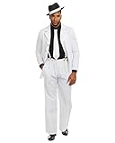 Dreamgirl Men's Zoot Suit Riot Costume, White/Black, Large