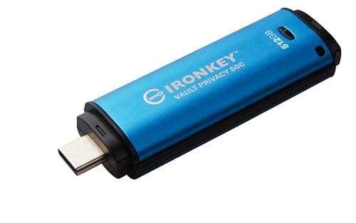 Image of Kingston Ironkey Vault Privacy 50 USB-C 512GB Encrypted Flash Drive | FIPS 197 Certified | XTS-AES 256-bit | BadUSB and Brute Force Protection | Mult-Password Option | IKVP50C /512GB