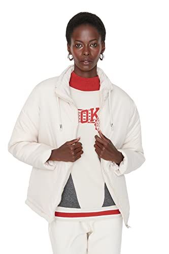 Veste d'hiver Trendyol unie à col revers pour femme en noir
