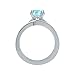 IRA FASHION EMPIRE Bridal Ring Sets chevron Wedding Band Princess Aquamarine Solitaire Engagement Ring Gift for Women created-aquamarine 14K White Gold Plated 9