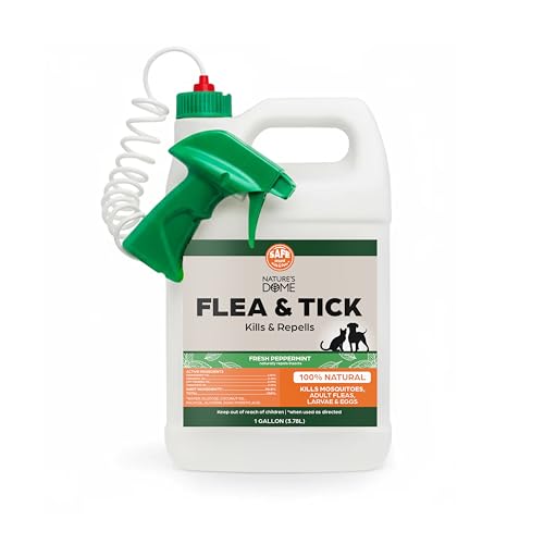 Image of Flea and Tick Spray for Yard & Home 128 Oz - Nature's Dome Peppermint Oil Pest Control | 1 Gallon Refill for Lawn, Patio, Carpets & Pet Areas | Kills & Repels Fleas, Ticks and Mosquitos | Plant-Based