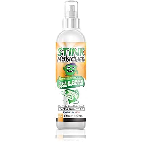 Stink Muncher Fish and Game Natural Enzyme Odor Eliminator and Remover Spray | Smell Proof Your Fishing, Hunting and Sports Clothing, Shoes and Equipment | Made In USA Cover