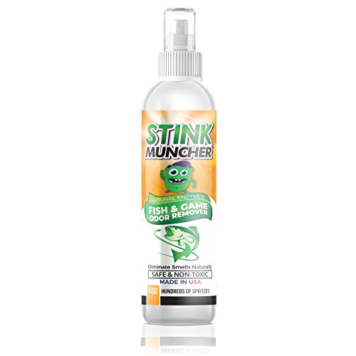 Stink Muncher Fish and Game Natural Enzyme Odor Eliminator and Remover Spray | Smell Proof Your Fishing, Hunting and Sports Clothing, Shoes and Equipment | Made In USA