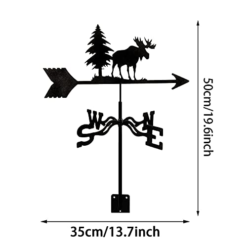 Ydhnb Metal Weathervane Garden Stake Weather Vane Wind Vane Stainless Steel Wind Direction Indicator Garden Yard Roof Mount Easy Use,Deer #TOP4