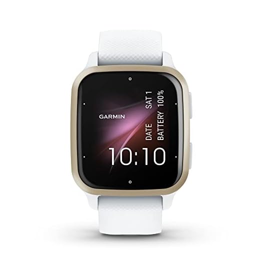 Garmin Venu® Sq 2 GPS Smartwatch, All-Day Health Monitoring, Long-Lasting Battery Life, AMOLED Display, Cream Gold and White