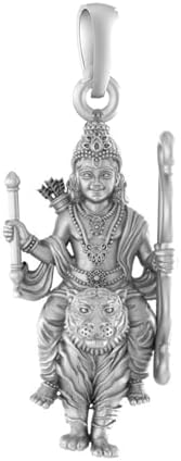 Akshat Sapphire Sterling Silver (92.5% purity) Bhagwan God Ayyappa Locket for Men & Women Pure Silver Lord Ayappa Pendant for Good Health & Wealth - Ayyappa_Pendant_all