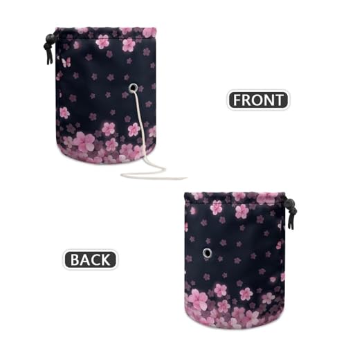 Image of Sellikakes Axolotl Cherry Blossom Yarn Bag Crochet Storage Organizer, Knitting Storage Bag Portable Yarn Holder Crocheting Organizer Store Skein Ball Needles,Sewing Accessories Supplies
