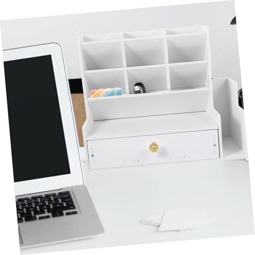 Fournitures de bureau rangement compartimenté boîte porte-stylo blanc - 4