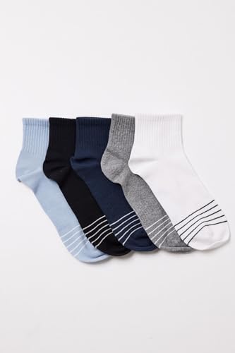 bony&katia Men's Ankle Socks with Striped Design, 5 Pairs, Assorted Colors2