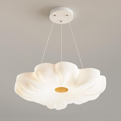 Plafonnier suspendu à LED 56W en PE blanc durable avec abat-jour marguerite lumineux