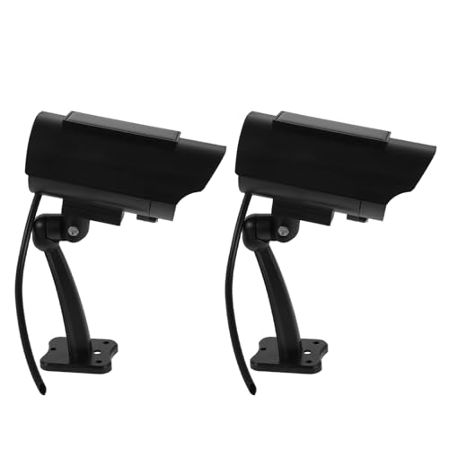 Kisangel Cámara Falsa de Seguridad para Exteriores 2 Unidades sin Batería Diseño Realista Simulada CCTV para Oficinas Tiendas Garajes Disuasoria Fácil Instalación