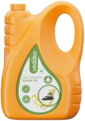 Amazon Brand - Vedaka Cold Pressed Sesame Oil | 5 L | Gingelly Oil | Cheku/Ghani Oil | Pure & Unrefined | Contains Mufa & Omega - 6 | Contains Natural Antioxidants