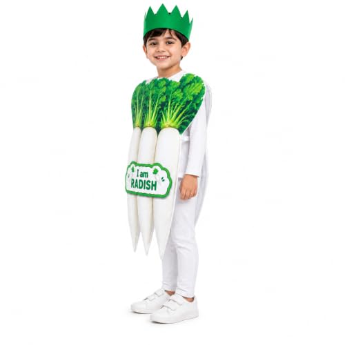 Image of Raj Costume Kids Fruit & Vegetable Fancy Dress Costume | Soft Felt Fruit and Vegetable Cutout Costume for Boys & Girls | School Annual Function