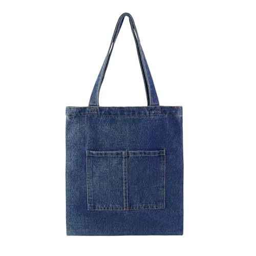 Bolso Tote Denim grande para mujer con cierre miniatura 1