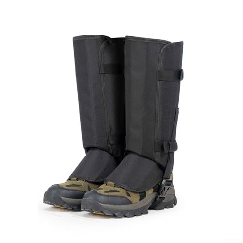 Polainas de pierna impermeables para caza y senderismo protegen contra la nieve, el barro y los desechos (negro)