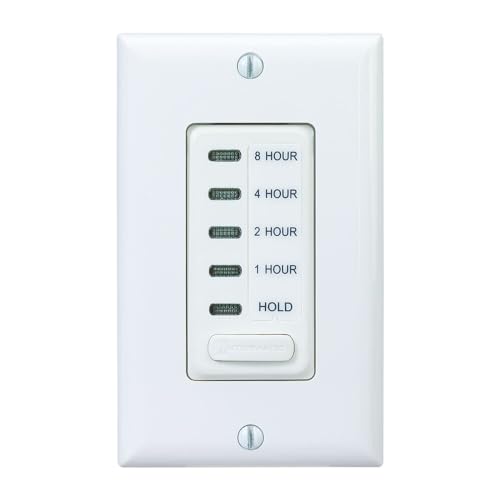 Intermatic Electronic Countdown Timer for Whole House Fans - EI220W-1-1/2/4/8 Hour with Hold Mode, SPST, 120 VAC, 60 Hz, 15 Amp, White by Intermatic - Used condition - US$23.96