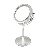  DERBUT Miroirs de Maquillage, Lampes de Bureau Double Face 1X, grossissement 5X Salle de Bain hôtel 360 Miroir de courtoisie Rotatif miroirs de Table
