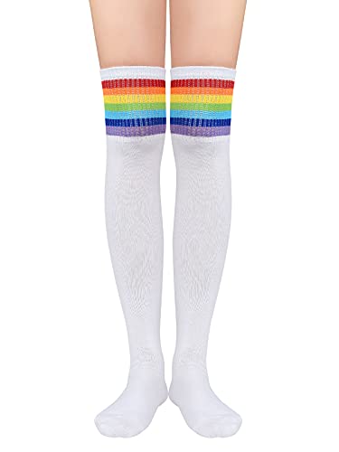 Image of Azue Women Non Slip Thigh High Socks Fashion Tube Stockings above Knee Cosplay Socks