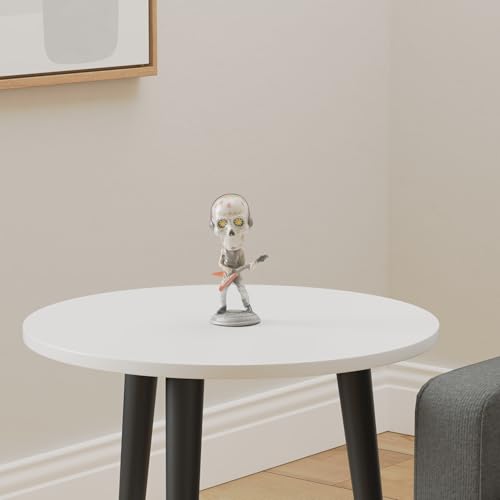 Day of theDead White Sugar Skull Electric Guitarist Bobblehead Figurine