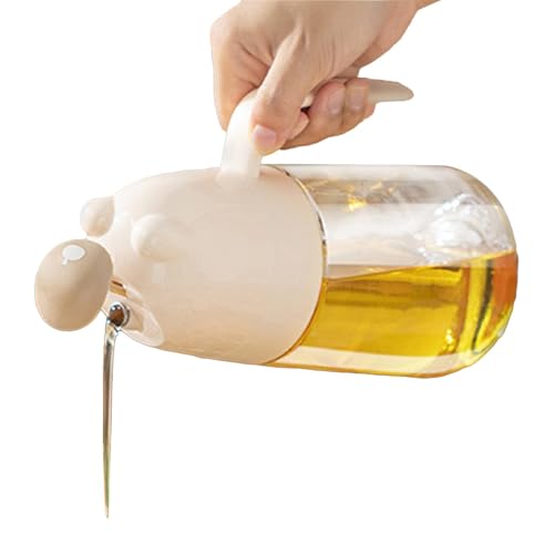 Botella de aceite de oso – Contenedor de aceite de cocina con gran capacidad | Recipiente de aceite portátil de 590 ml con asa | Bonito dispensador de aceite para aceite de oliva, vinagre