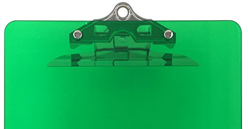 Trade Quest Plastic Clipboard Transparent Color Letter Size Standard Clip (Pack Of 6) (Green) #TOP2