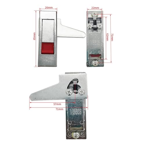 Serrure à bouton MS603 rouge pour boîtier électrique sans perte de clé