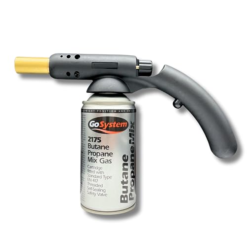 Image of AirTech-UK Auto Start Blow Torch with Gosystem 2175 Butane Propane Mix Gas Cartridge - Premium DIY Tool for General DIY, Plumbing, Soldering, and Paint Stripping (1)
