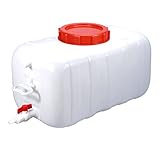 水貯蔵容器 蛇口付き貯水タンク 横型正方形水貯蔵タンク プラスチック製の水バケットカバー付き 大容量飲料水ボトルバケツ 設置が簡単 緊急用水筒用 防災 キャンプ アウトドア 旅行 (300L)