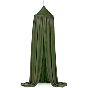 Green Bed Canopy, Hanging Round Dome Mosquito Net Curtains Tent Canopies Over Corner Cute Princess Style Decoration Crib Ceiling Castle For Girls Baby Kids Boys Child Nursery Bedroom Reading Nook Play
