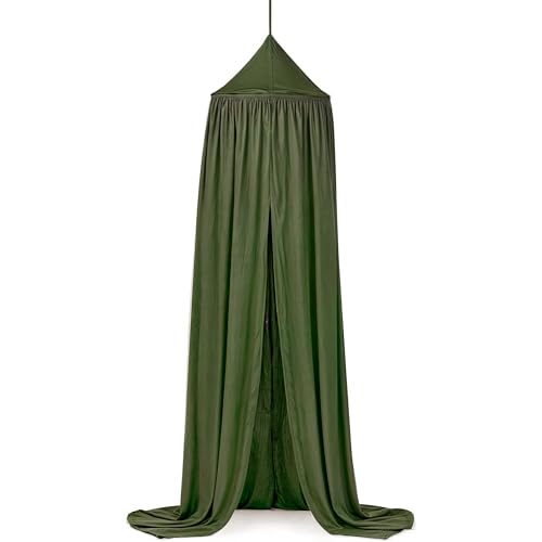 Green Bed Canopy, Hanging Round Dome Mosquito Net Curtains Tent Canopies Over Corner Cute Princess Style Decoration Crib Ceiling Castle For Girls Baby Kids Boys Child Nursery Bedroom Reading Nook Play