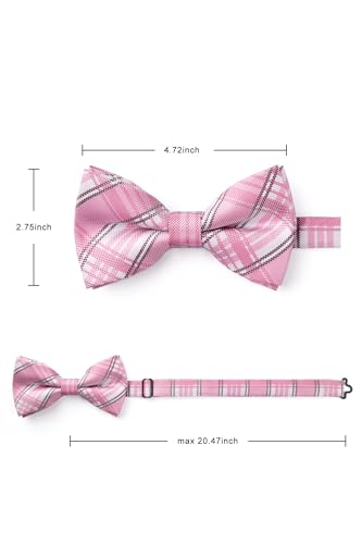 Image of HISDERN Bow Ties for Men Pretied Bowties Classic Formal Business Bow Tie Adjustable Tuxedo Bowtie for Wedding Party