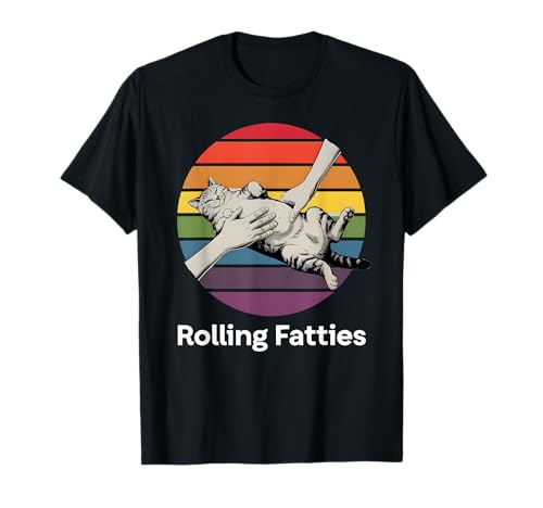Cat Rolling Fatties Funny Unisex Adultos y Niños Camiseta