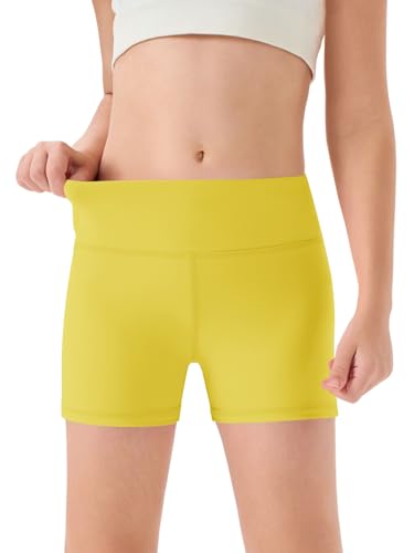 Image of Haloumoning Girls Athletic Shorts Kids High Waisted Yoga Dance Biker Shorts Comfy Gymnastics Shorts 5-14Y